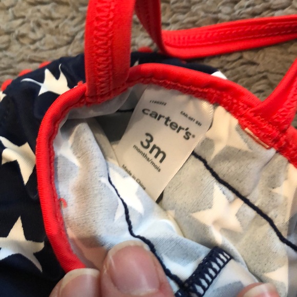 AMERICAN FLAG CRISSCROSS BACK BABY BIKINI - Picture 3 of 3